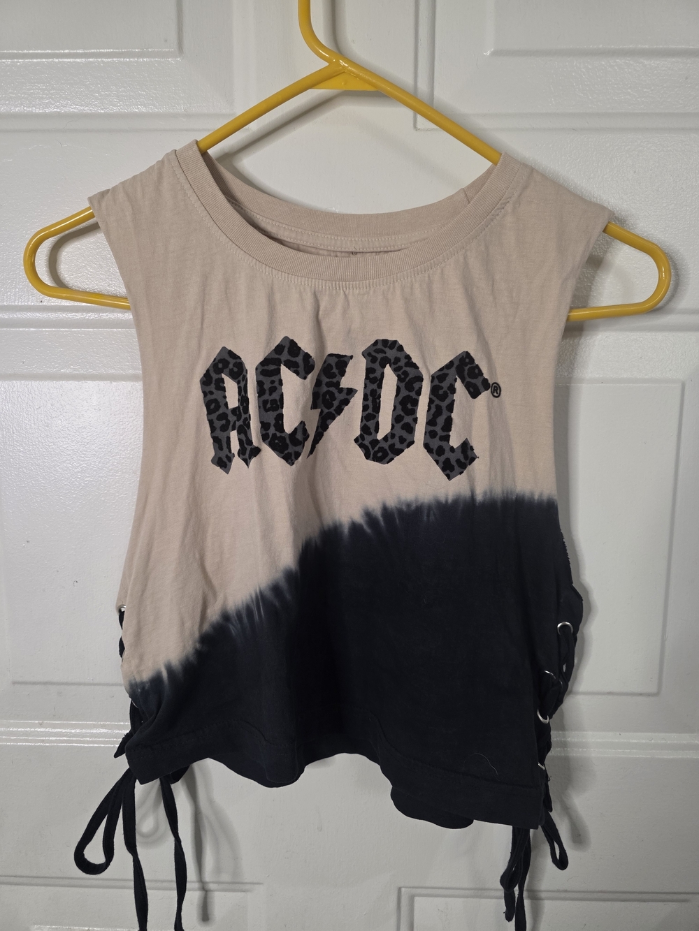 AC/DC Sleeveless Lace Up Sides Rock N Roll‎ Top Size Small